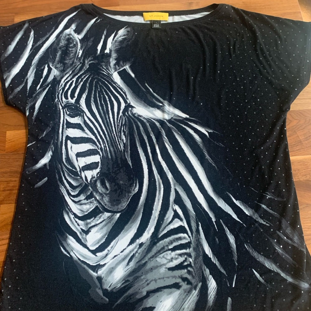 St. John Black Top with Subtle Sparkle